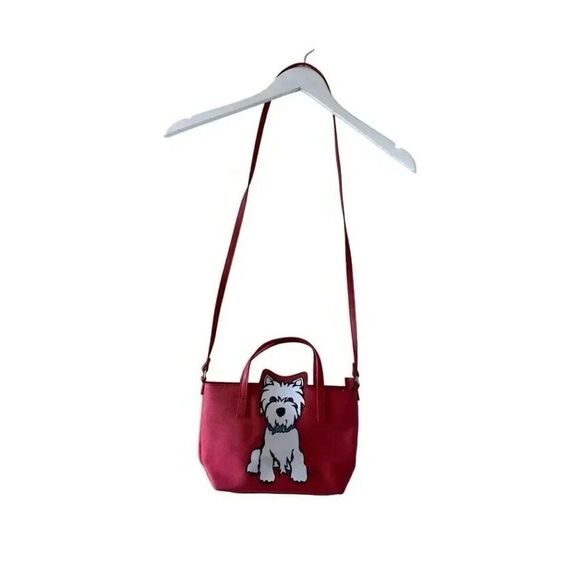 MARC TETRO Westie Dog Mini Tote Everyday Crossbody Versatile Red Bag - Picture 3 of 16
